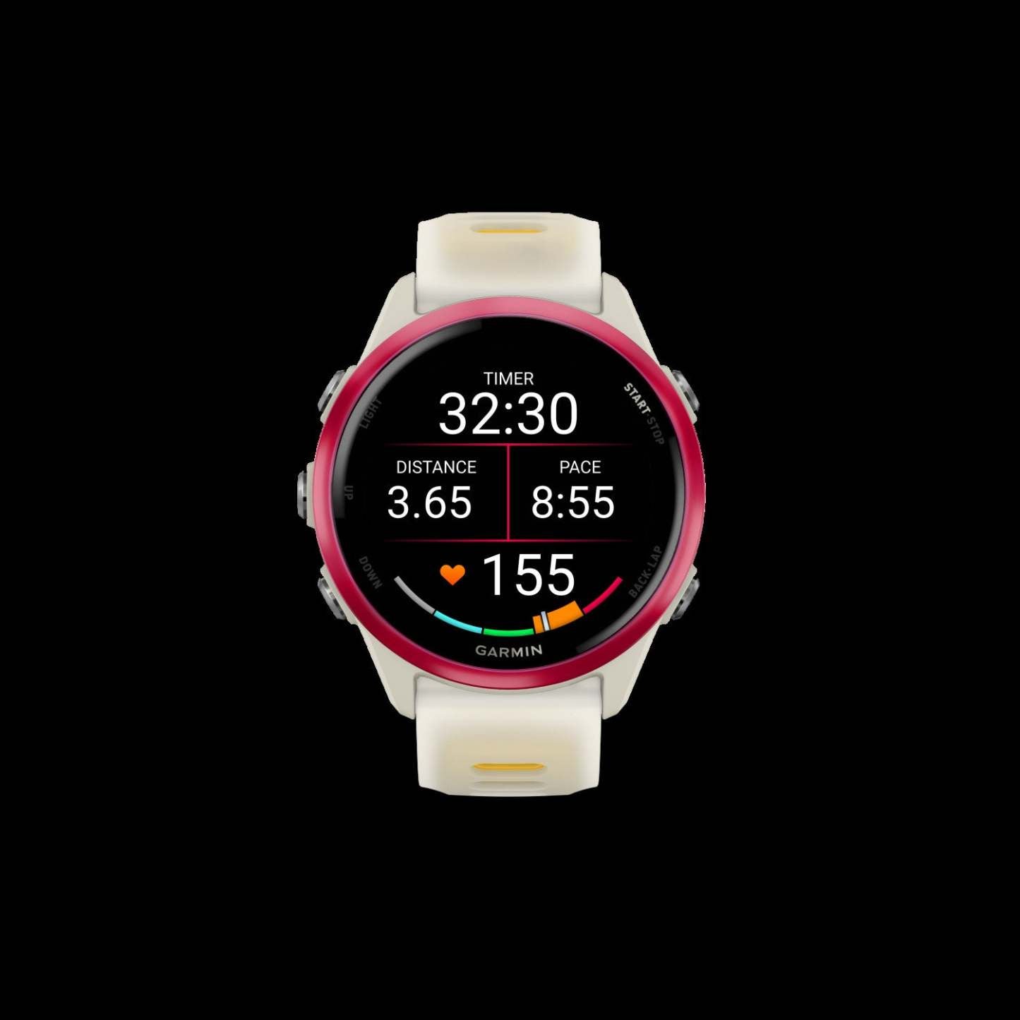 Garmin Forerunner 570 Montre intelligente 42mm, Amoled, Aluminium framboise, Os/mangue, Suivi de fitness GPS, Course, Batterie de 10 jours
