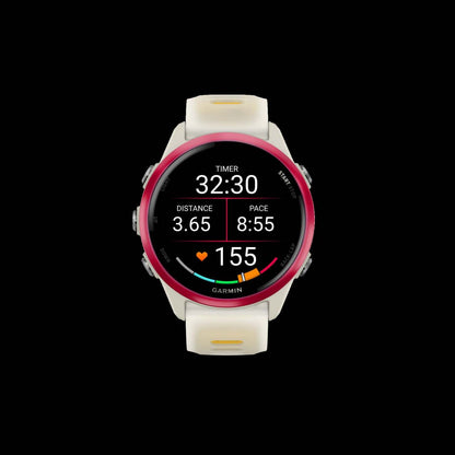 Garmin Forerunner 570 Montre intelligente 42mm, Amoled, Aluminium framboise, Os/mangue, Suivi de fitness GPS, Course, Batterie de 10 jours