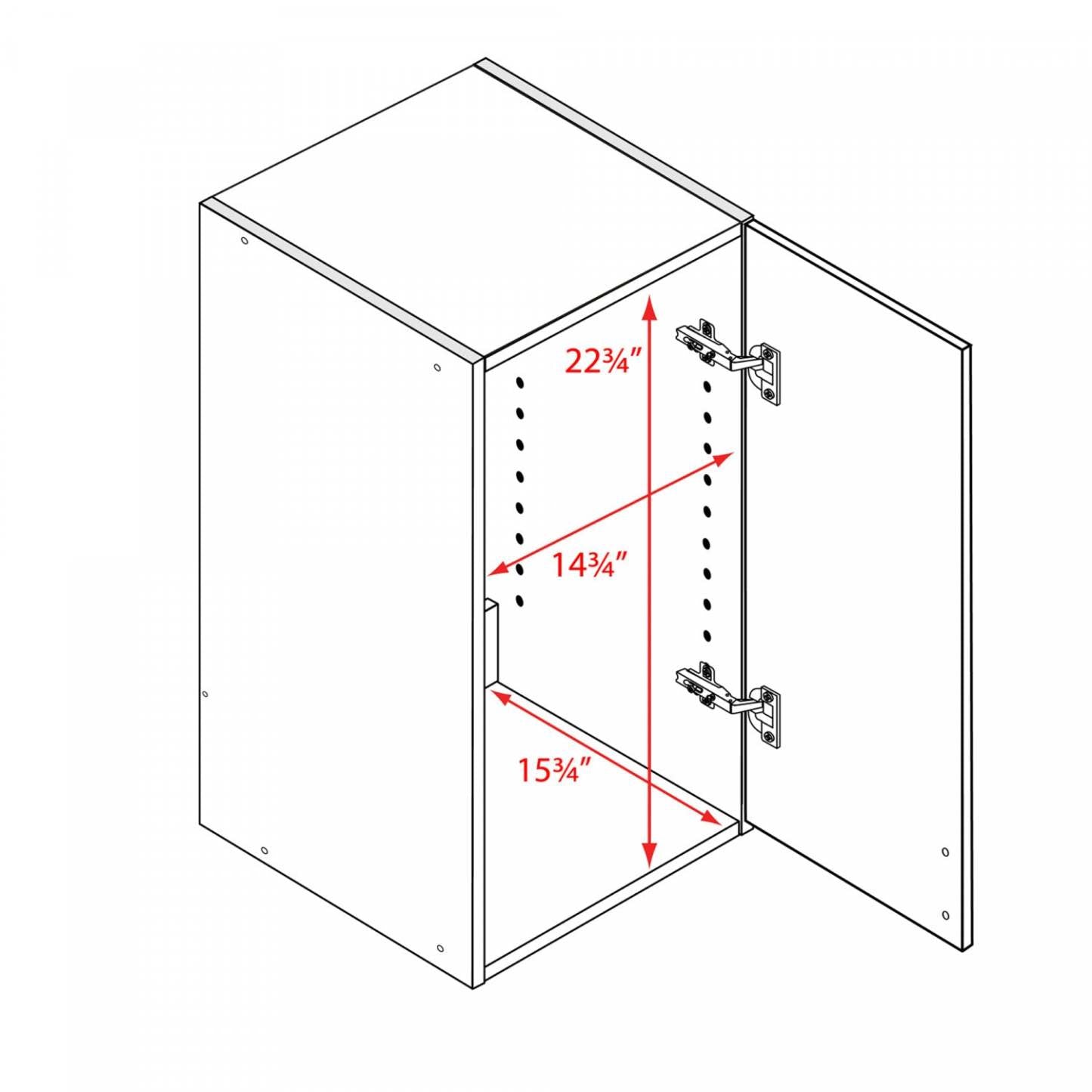 Armoire murale superposable Elite 16 po - Noire