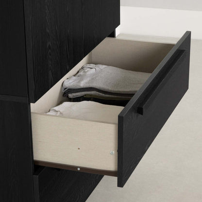 Armoire-penderie Acapella avec portes et tiroirs - Chêne noir | Acapella Armoire Penderie Avec Portes Et Tiroir - Chene Noir