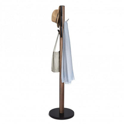 Umbra Modern Wood Flapper Coat Rack - Noir et Noyer|Portemanteau moderne Flapper de Umbra en bois - noir et noyer