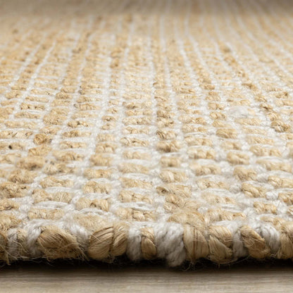 Tapis en jute naturel fait à la main chêne clair - 5'3 x 7'7|Carpette faite à la main en jute naturel chêne clair - 5 pi 3 po x 7 pi 7 po