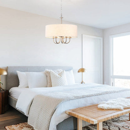 Plafonnier semi-encastré moderne à 5 lumières pour salle à manger, chambres et salon - Non applicable