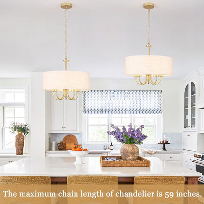 Plafonnier semi-encastré moderne à 5 lumières pour salle à manger, chambres et salon - Non applicable