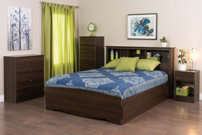 Commode haute Astrid 6 tiroirs - Espresso|Commode verticale haute Astrid à 6 tiroirs - expresso