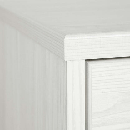 Table de nuit Arlen à 1 tiroir - pin blanc et noir mat