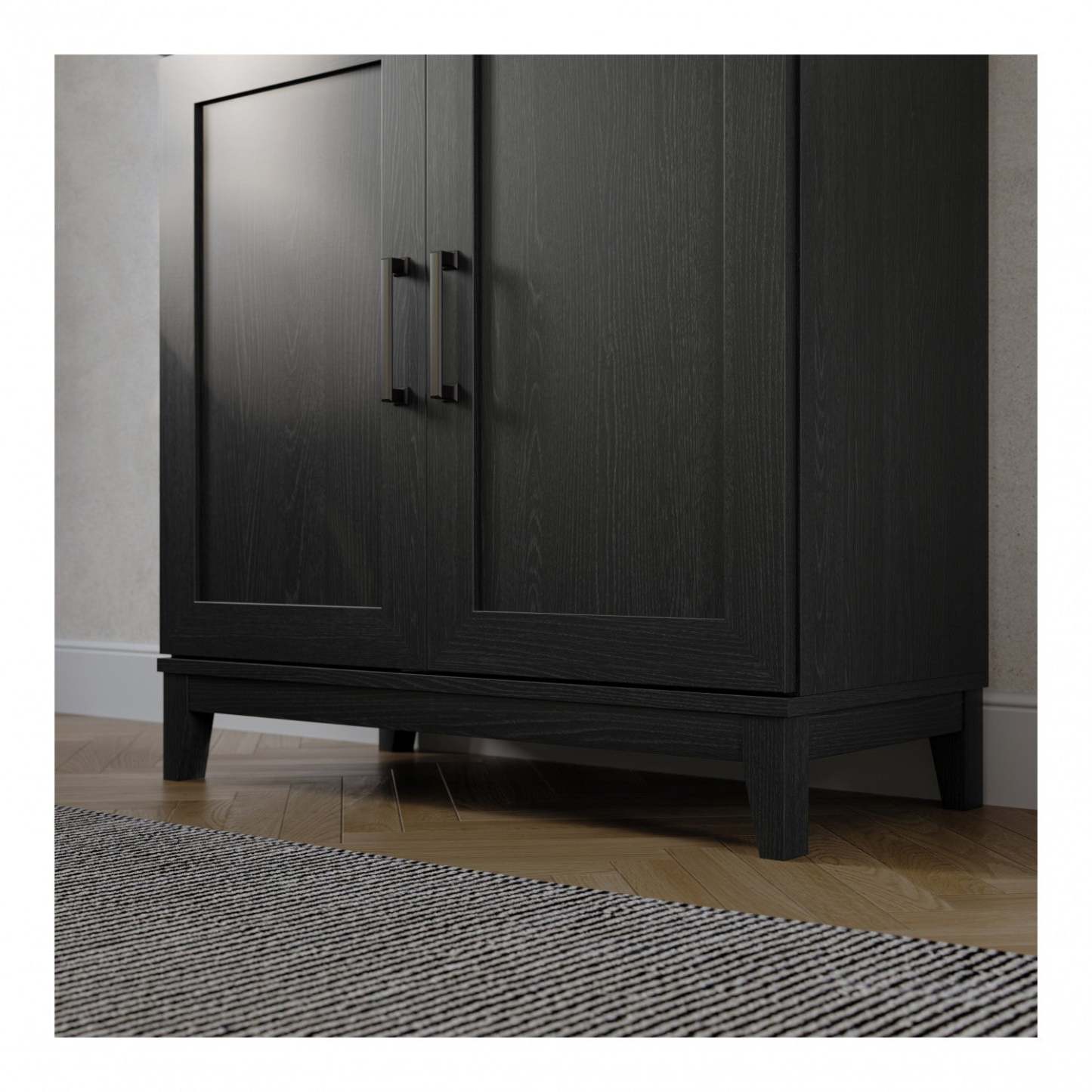 Armoire d'appoint à tablette réglable Modulr 1 - Chêne noir | Modulr Armoire D'appoint A 1 Tablette Réglable – Chêne Noir