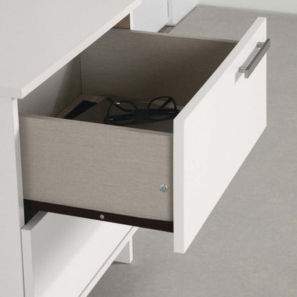 Cavalleri Nightstand with 2 Drawers - Pure White|Table de nuit Cavalleri à 2 tiroirs - blanc solide