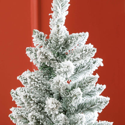 Homcom Arbre De Noel Artificiel Floqué De 6 Pieds Avec Base En Acier, Vert
