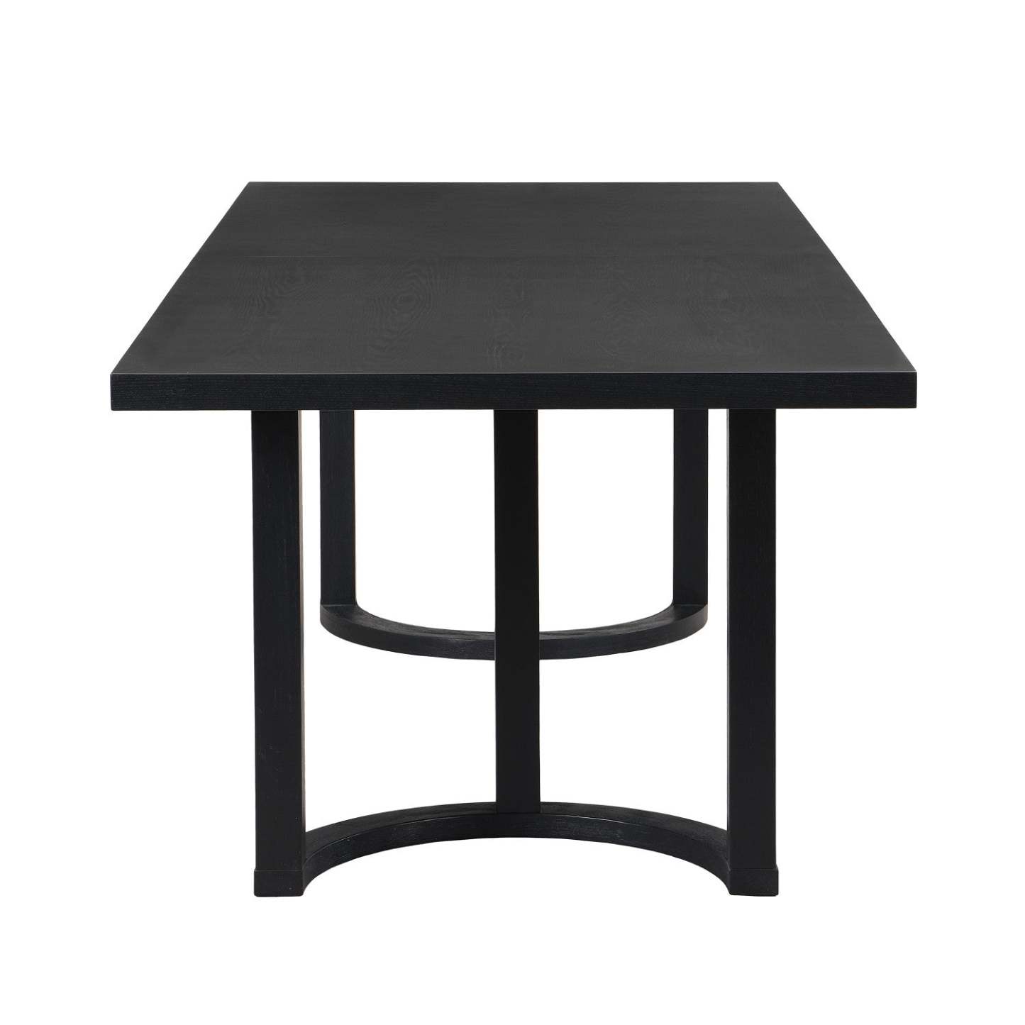 Table À Manger Ethan Avec Base En U, Bois Massif Et MDF, 95 Po De Large - Noir