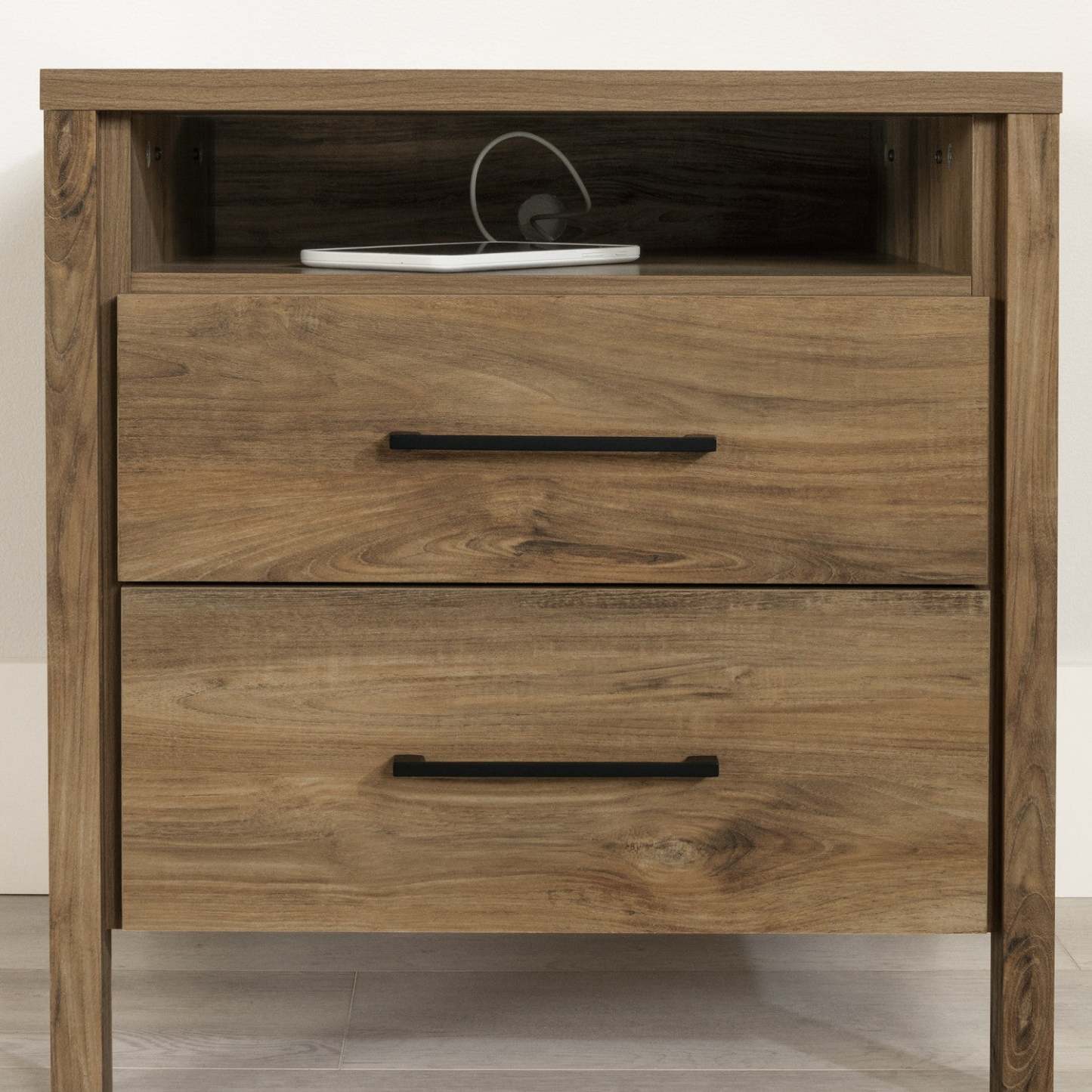 Table de nuit à 2 tiroirs Gravity - Mangue Naturel | Table Gravity De Chevet 2 Tiroirs - Manguier Naturel