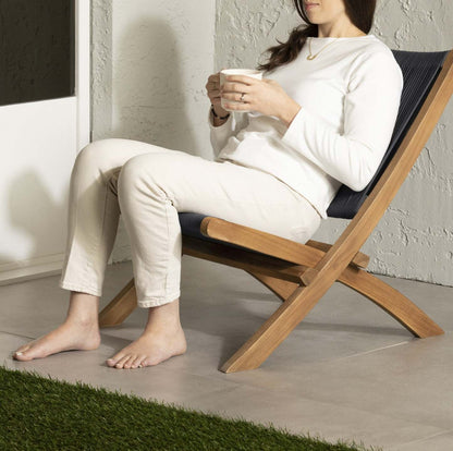 Agave Wood Rope Lounge Chair – Naturel/Gris|Fauteuil de détente Agave en bois et en corde - naturel et gris