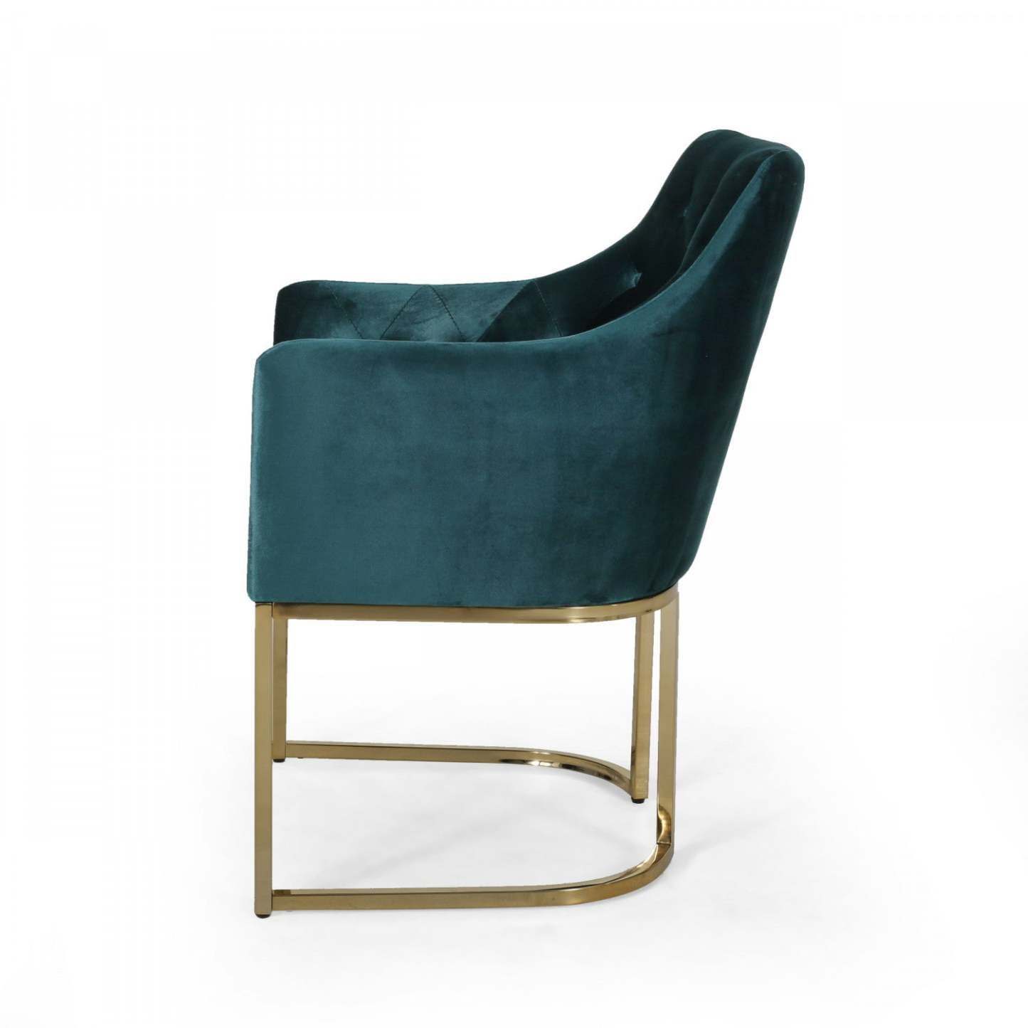 Fauteuil Club Ergonomique Jasmine Avec Revêtement En Velours - Couleur Sarcelle