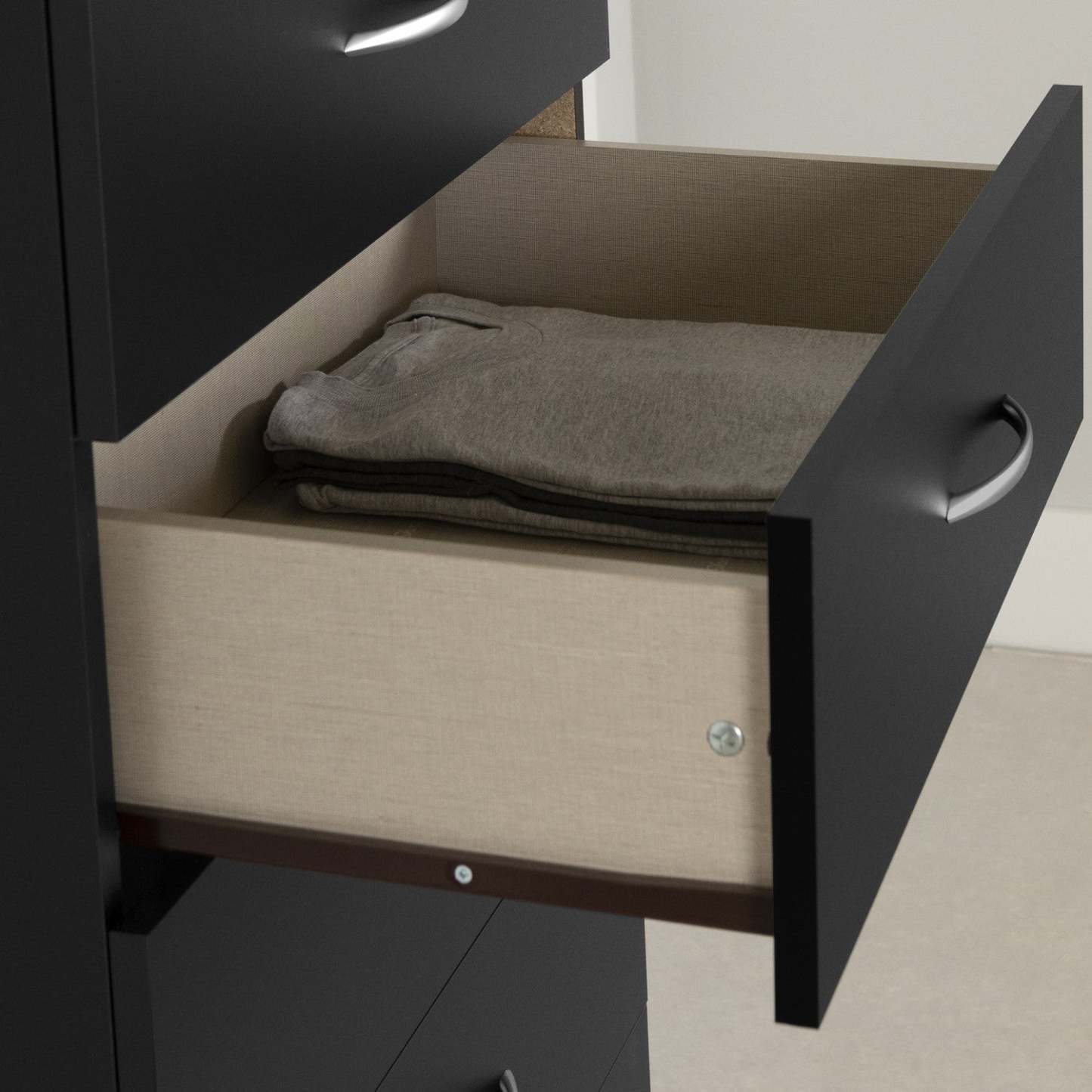 Commode 6 tiroirs Step One - Noir pur | Commode 6 tiroirs Step One - Noir uni