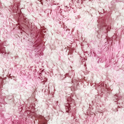 Homcom Arbre De Noël Artificiel Floqué De Neige Avec Base En Acier Rose|Homcom Snow Flocked Pencil Artificial Christmas Tree With Steel Base Pink