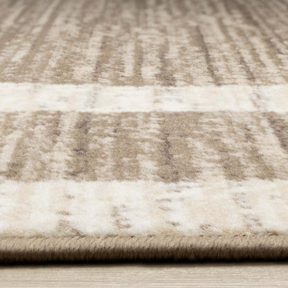 Forte Brown Beige Cream Abstract Geometric Design Area Rug - 5'3 x 7'5|Tapis Forte brun, beige et crème à motif géométrique abstrait - 5 pi 3 po x 7 pi 5 po