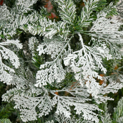 Homcom Cyprès d'arbre de Noël artificiel floqué de neige de 7,5 pieds|Homcom Cypres D'arbre De Noël Artificiel Floconné De Neige