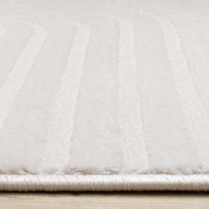 Leonardo White Grey Modern Lines Area Rug - 7'10 x 10'6|Carpette Leonardo blanche et grise à motif de rayures modernes - 7 pi 10 po x 10 pi 6 po