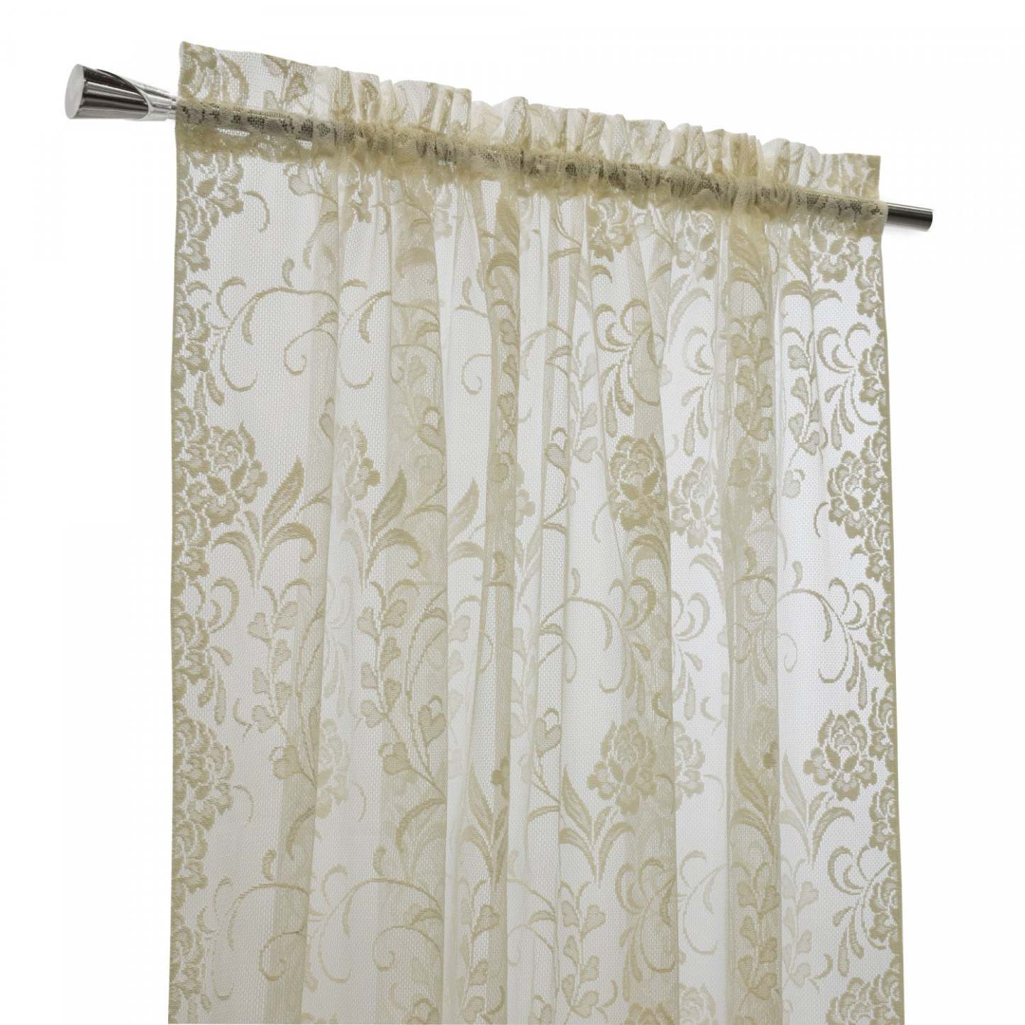 Habitat Limoges Ivoire Sheer Rod Pocket Curtain Panel - 55 x 84|Panneau de rideau transparent passe-tringle Limoges ivoire d'Habitat - 55 x 84
