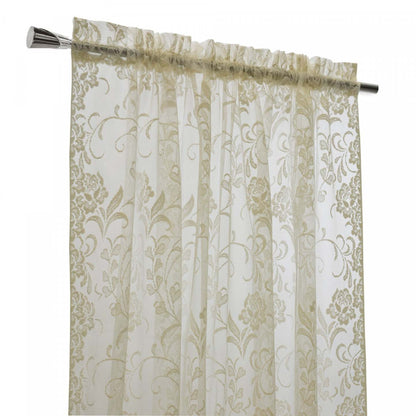 Habitat Limoges Ivoire Sheer Rod Pocket Curtain Panel - 55 x 84|Panneau de rideau transparent passe-tringle Limoges ivoire d'Habitat - 55 x 84