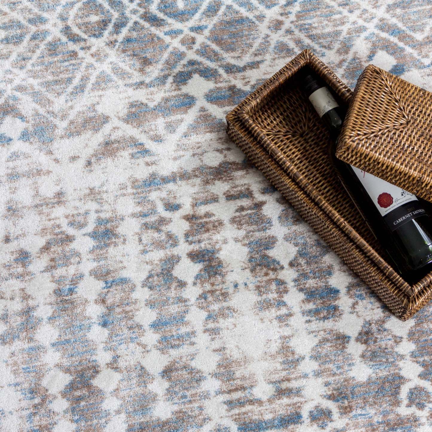 Tapis Shi marocain bleu 4x6|Carpette Shi bleue à motifs marocains 4 x 6|D80GFFRC