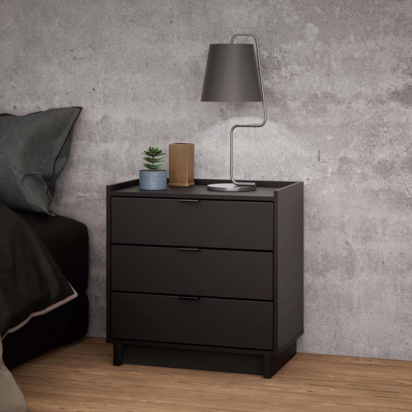 Prepac Simply Modern 26.5 3-Drawer Nightstand - Black|Table de nuit Simply Modern de Prepac de 26,5 po à 3 tiroirs - noire