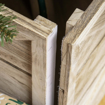 Homcom 24 Wooden Christmas Tree Collar Box Light Distressed Wood Finish|Homcom Boite A Collier D'arbre De Noël En Bois 24 Finition En Bois Vieilli