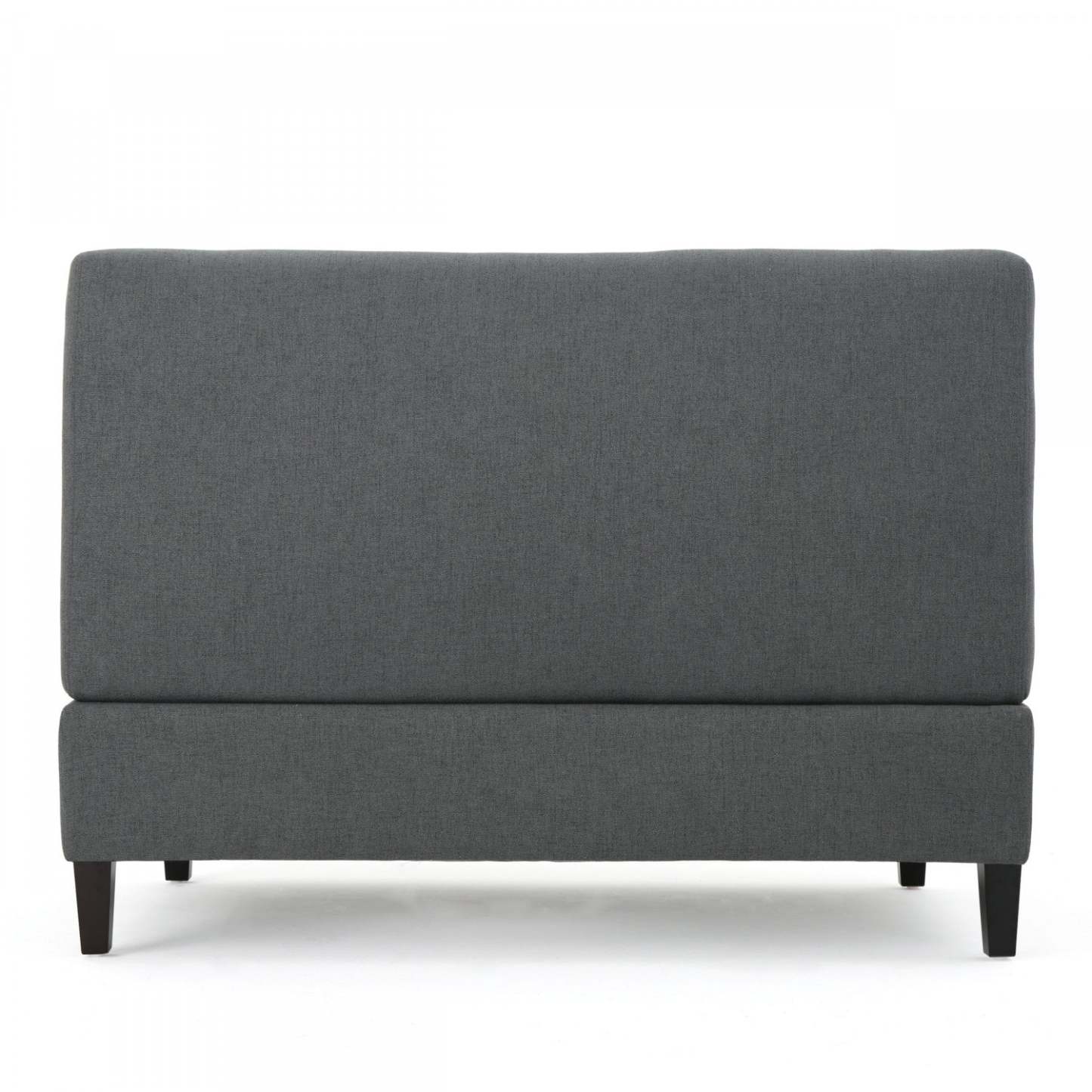 Haley Fabric Armless Loveseat With Hidden Storage And Wood Legs - Charcoal | Causeuse Sans Accoudoirs Haley En Tissu Avec Rangement Dissimulé Et Pattes En Bois - Charbon