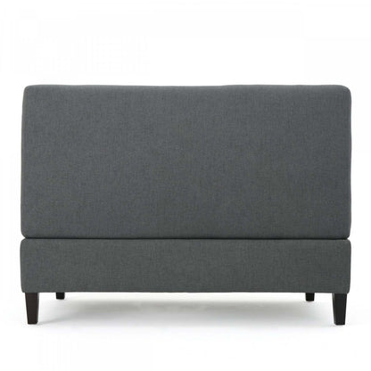 Haley Fabric Armless Loveseat With Hidden Storage And Wood Legs - Charcoal | Causeuse Sans Accoudoirs Haley En Tissu Avec Rangement Dissimulé Et Pattes En Bois - Charbon