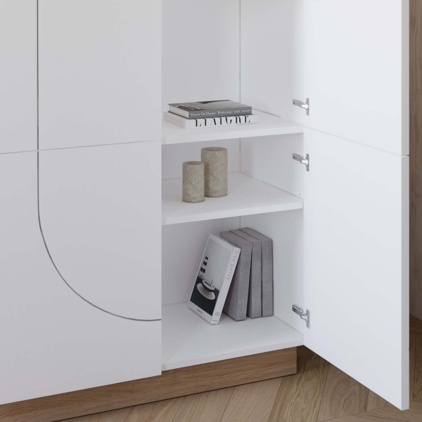 Nordika Nauraa High-Buffet Accent Cabinet - Blanc|Buffet d'appoint haut Nauraa Nordika - blanc