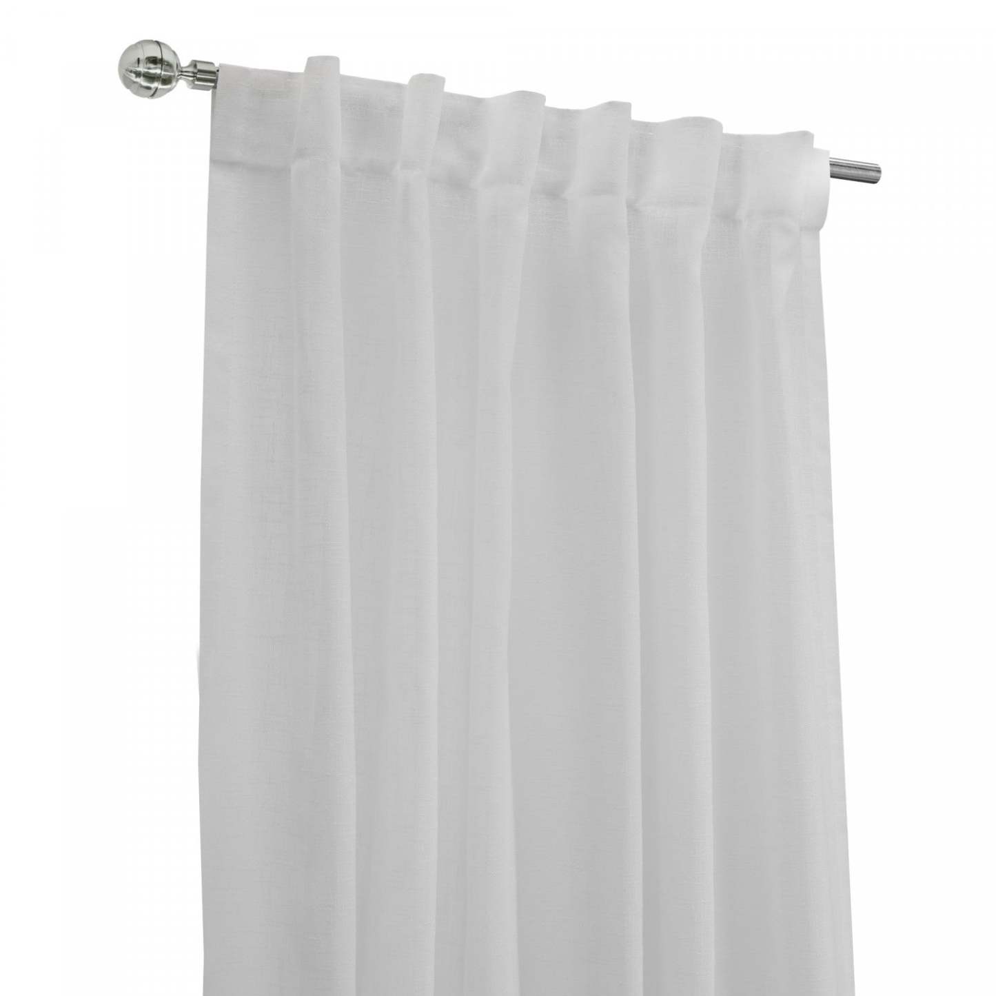 Habitat Alicante White Sheer Dual Header Curtain Panel - 52 x 108|Panneau de rideau transparent Alicante blanc à double têtes d'Habitat - 52 x 108