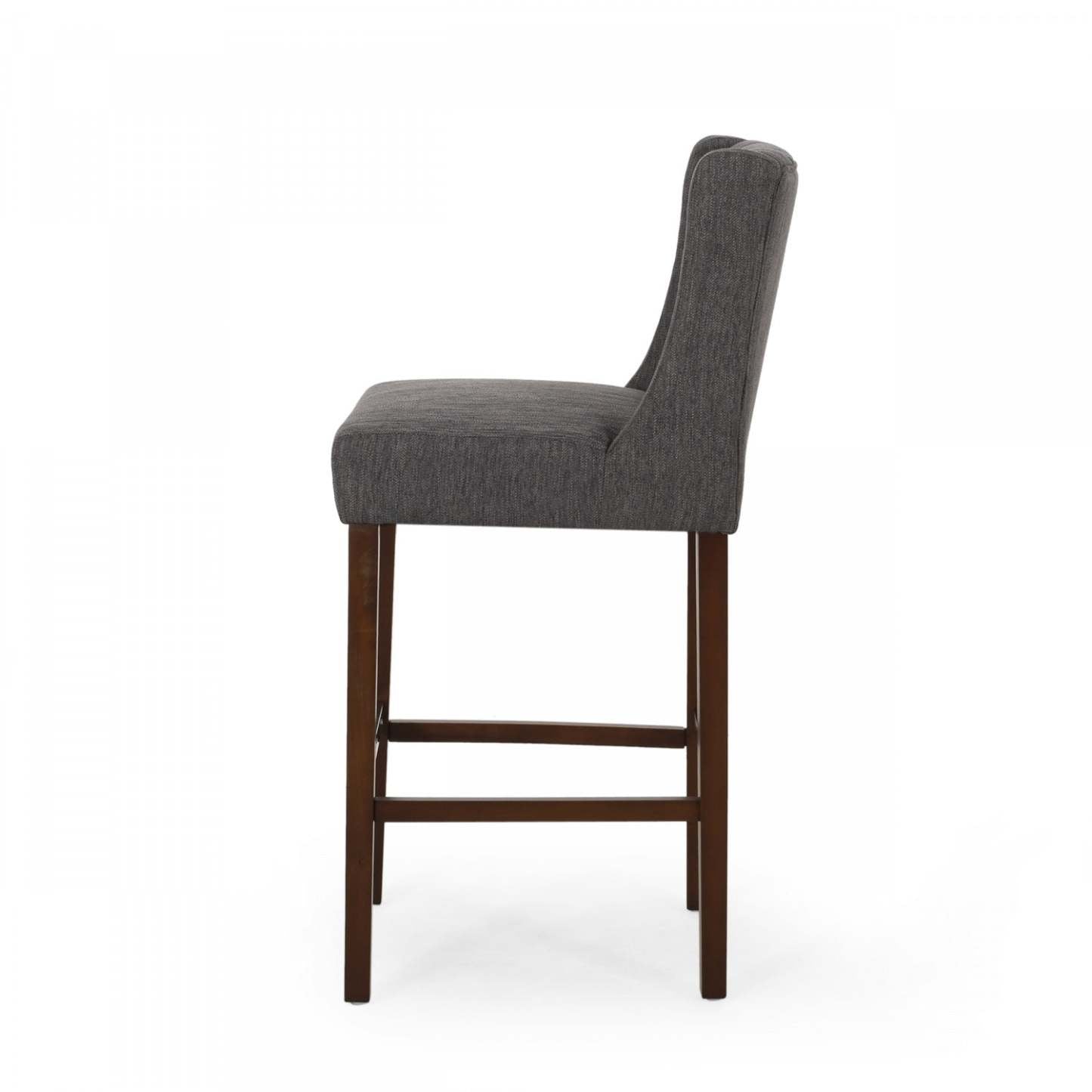 Ensemble de 2 tabourets de bar à hauteur de comptoir Bruce 30,5 avec pieds en métal et revêtement en tissu - Gris anthracite | Ensemble De 2 Tabourets De Bar Bruce De 30,5 Po – Hauteur Comptoir – Pattes En Metal Et Tissu Rembourre - Gris Charbon