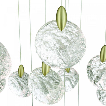 Lustre A 13 lampes A Del Integrees Snowflake, Laiton Satine