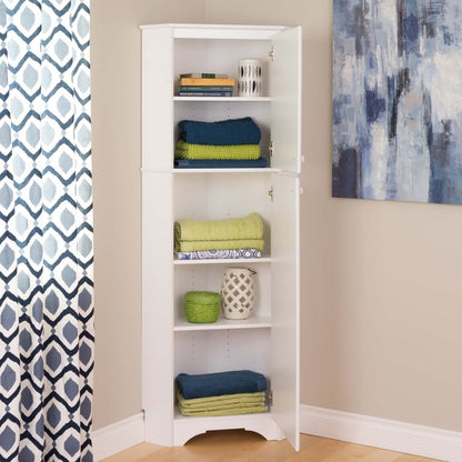 Elite Tall 2-Door Corner Storage Cabinet - Blanc|Armoire de rangement haute en coin Elite à 2 portes - blanche
