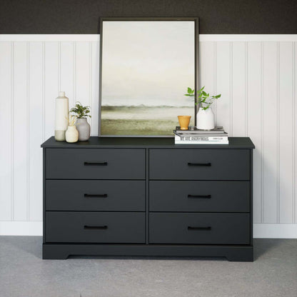 Prepac Rustic Ridge Farmhouse 6-Drawer Dresser - Black|Commode champêtre Rustic Ridge de Prepac à 6 tiroirs - noire