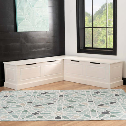 Tobin Dossier Corner Nook Dining Bench - Blanc|Banc de salle à manger en coin Tobin sans dossier - blanc