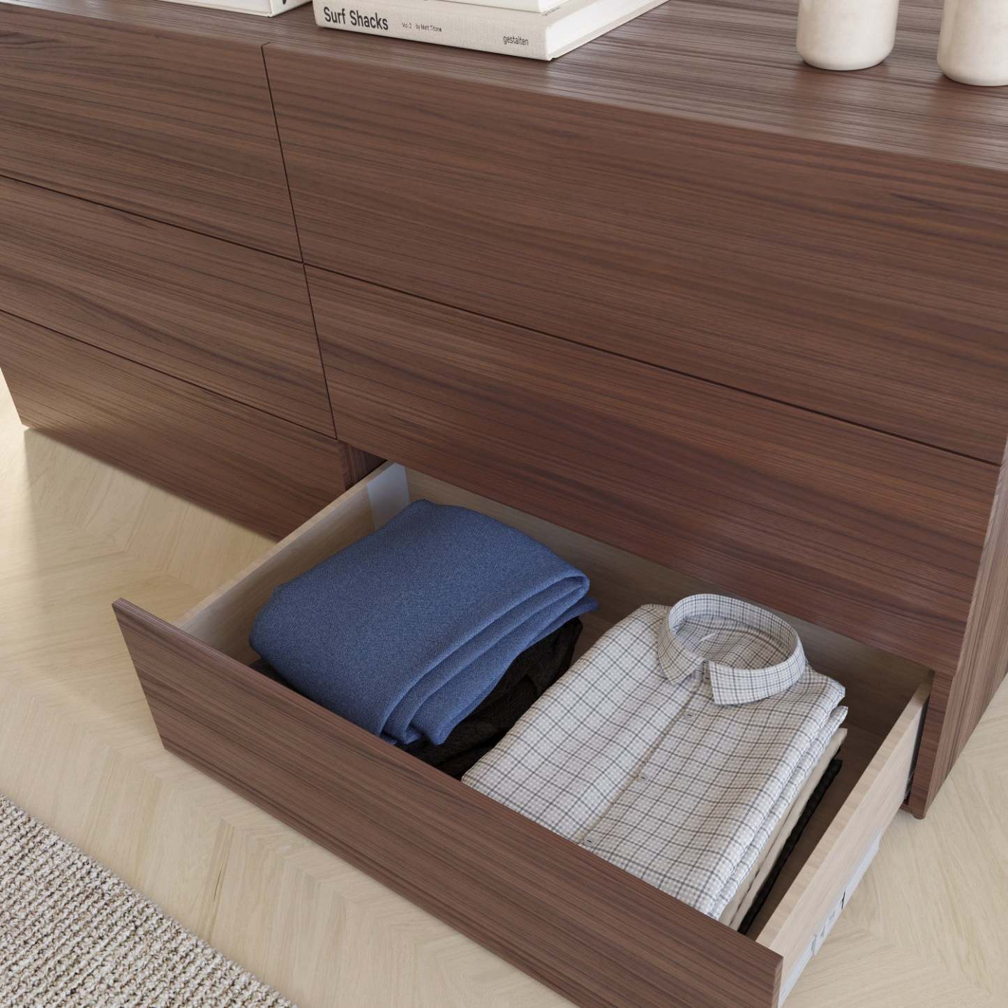 Nordika James 6-Drawer Dresser - Noyer|Commode James Nordika Nexera à 6 tiroirs - noyer