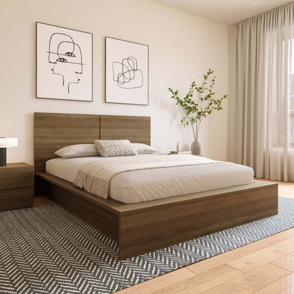 Nordika James Queen Headboard - Brown Oak|Tête de lit James Nordika - chêne brun