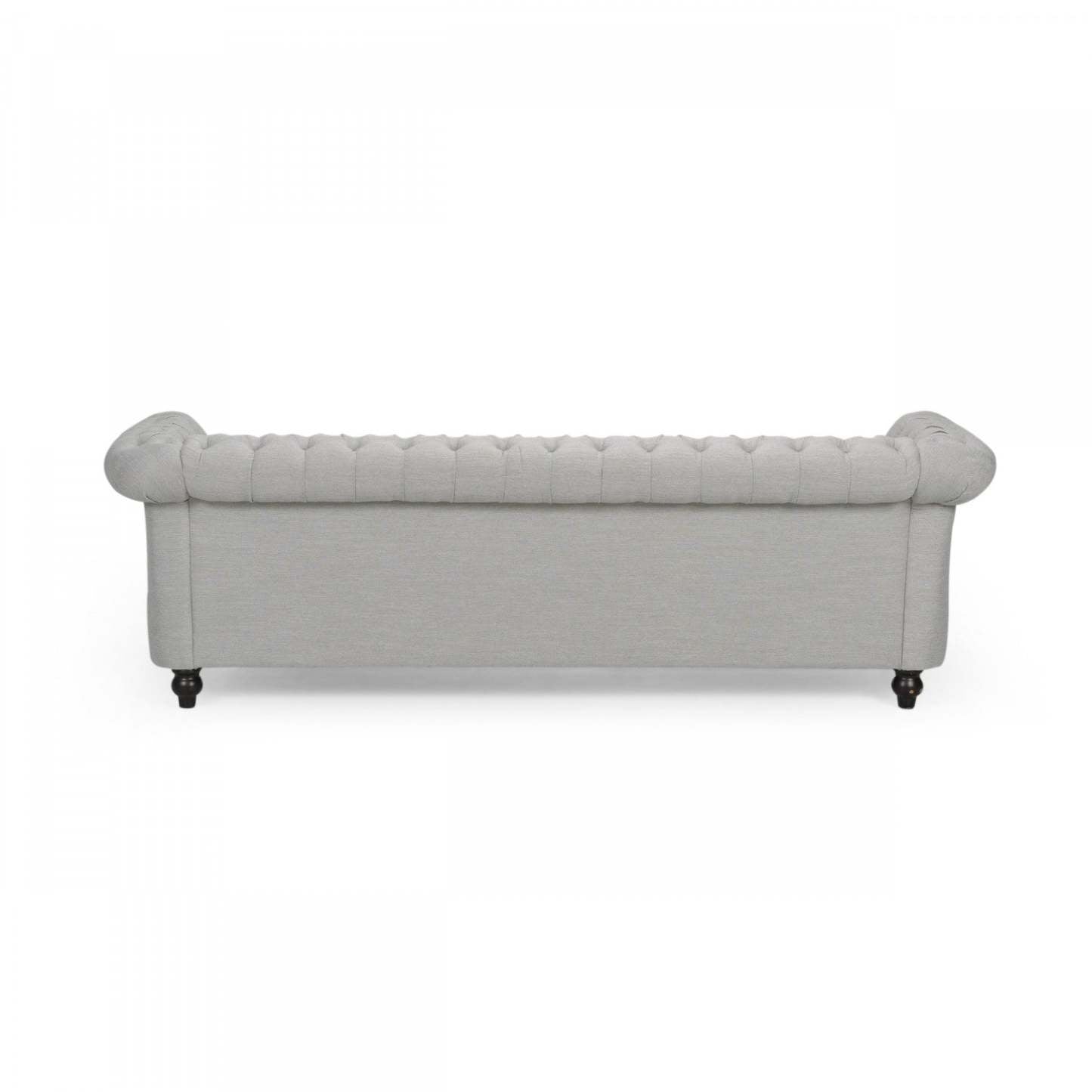 Canapé 3 places en tissu Colin avec dossier capitonné et garniture cloutée - Gris | Canapé 3 Places Colin En Tissu Avec Dossier Capitonné Et Garniture De Clous - Gris