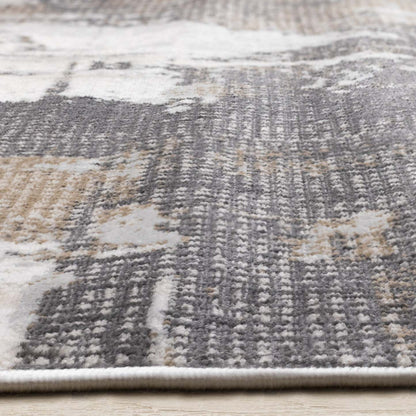 Carpette brune à motif abstrait lavable à la machine - 7 pi 10 po x 10 pi 6 po