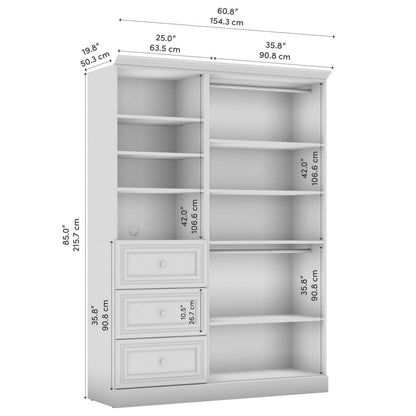 Système d’organisateur de garde-robe Versatile de Bestar de 61 po (L) - blanc