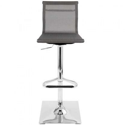 Tabouret de bar pivotant réglable contemporain Mirage en tissu - argenté