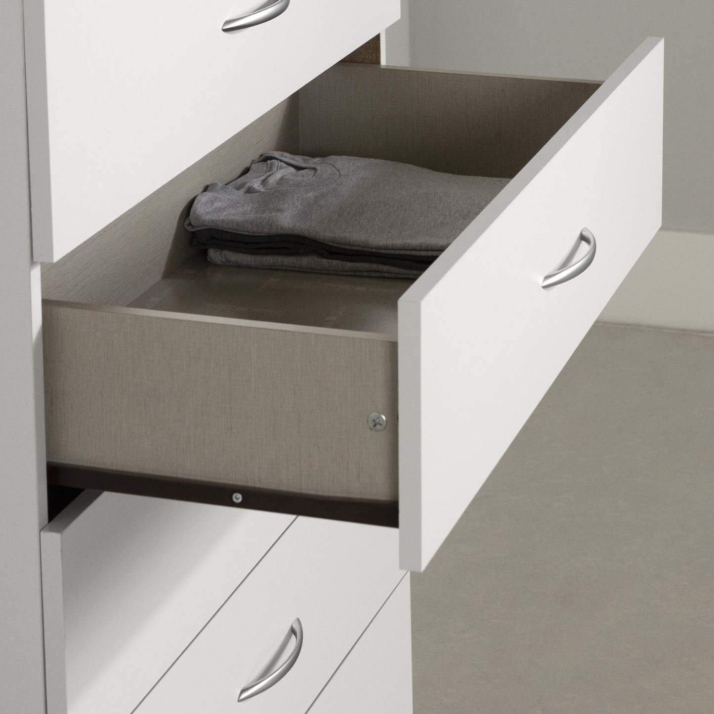 Commode 5 tiroirs Step One - Blanc pur | Commode 5 tiroirs Step One - Blanc uni