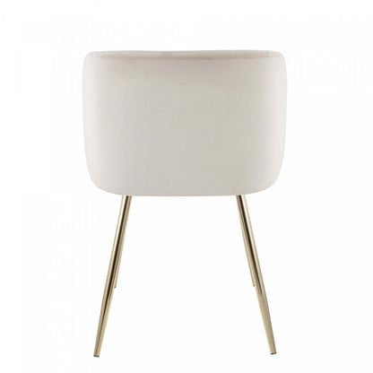 LumiSource Fran Cream Velvet Contemporary Dining Chair - Set of 2|Chaise de salle à manger contemporaine Fran en velours crème - ensemble de 2