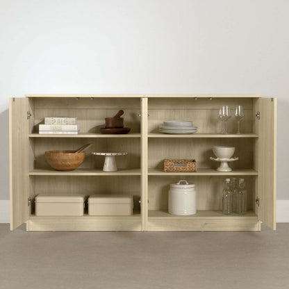 Arum Set Of 2 Sideboards With 2 Doors Bleached Oak - South Shore Buffet