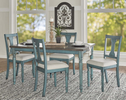 Willow Fabric Teal Dining Chair - Set of 2|Chaise de salle à manger Willow en tissu bleu sarcelle - ensemble de 2