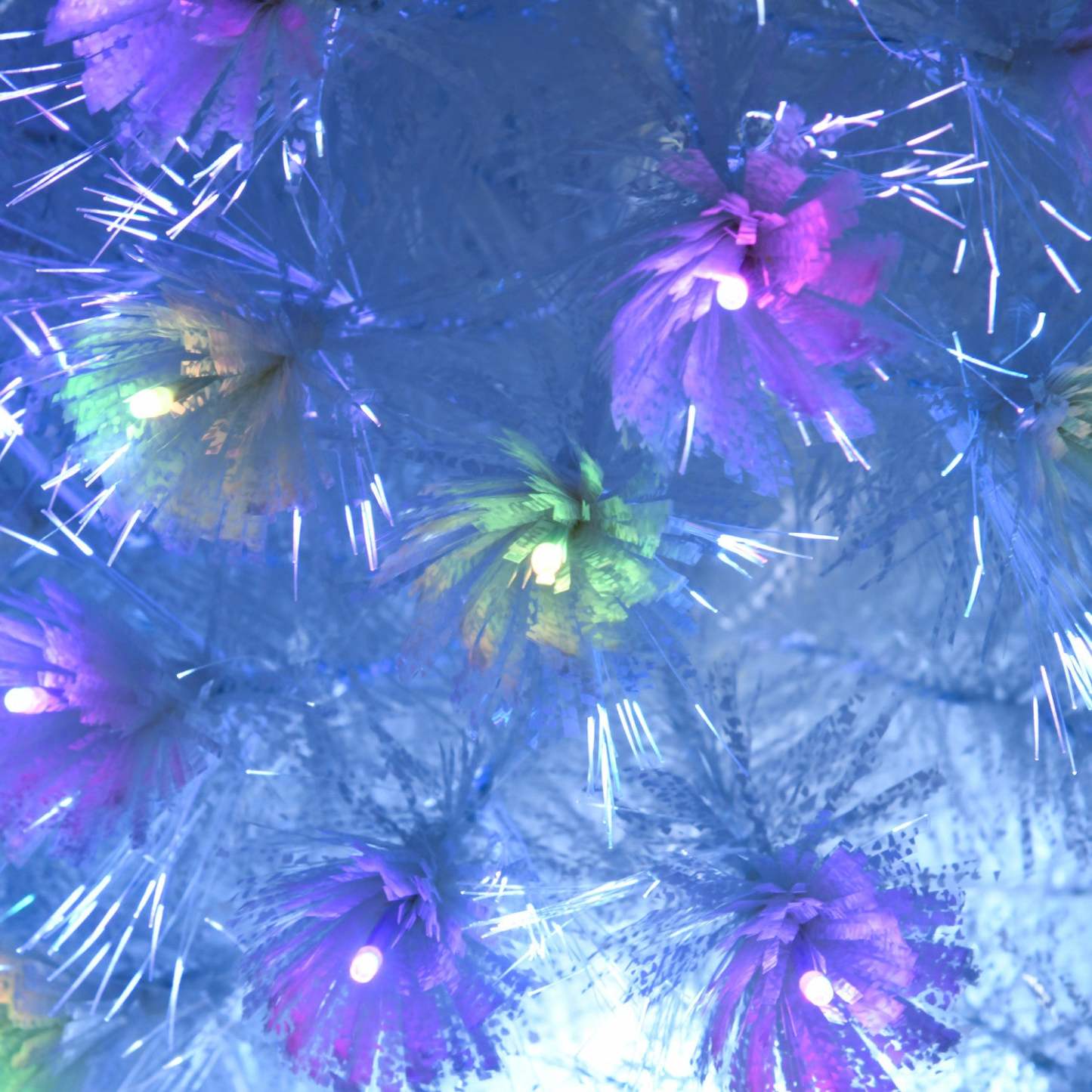 Homcom Arbre De Noël Pré-illuminé À Fibre Optique Artificielle De 6 Pieds Avec 220 Lumières LED Et Pointes De Branche