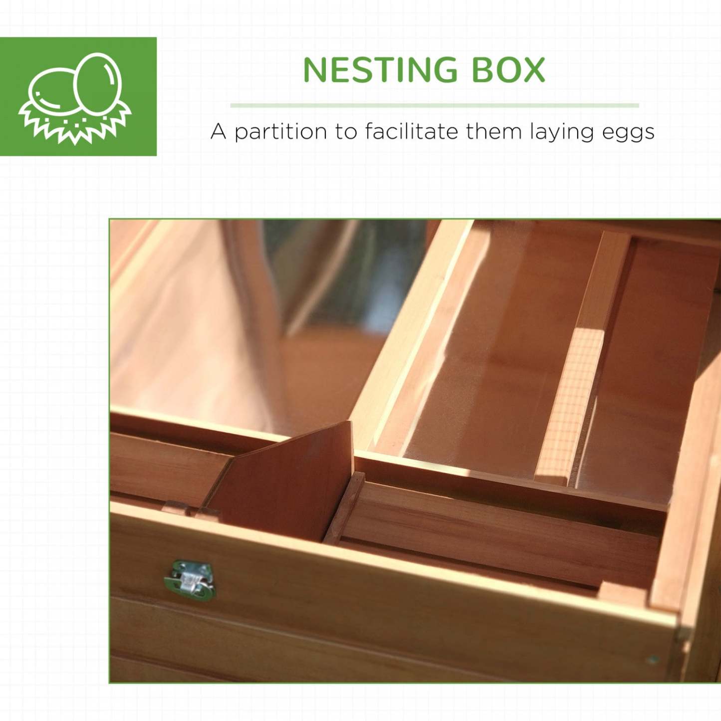 Pawhut Poulailler à 2 Niveaux Maison en Bois pour Poules Clapier à Lapins Cage à Volaille Jardin Extérieur avec Enclos