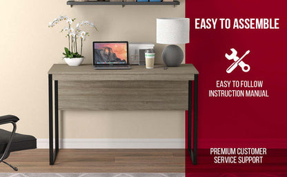 Bureau d'ordinateur 47" - Taupe foncé avec base en métal noir | Bureau d'ordinateur de 47 po - taupe foncé avec base en métal noir