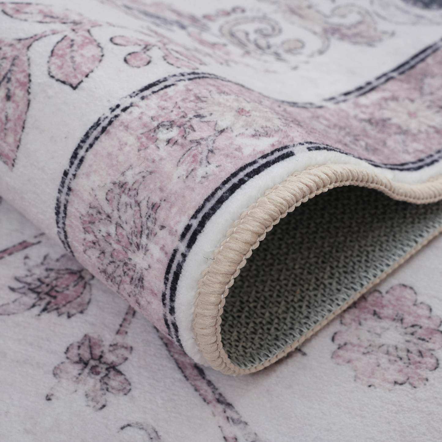 Aqua Primavera Tapis Lavable Et Antidérapant À Poils Ras 5'x7' | Tapis lavable antidérapant à poils courts Aqua Primavera 5'x7'